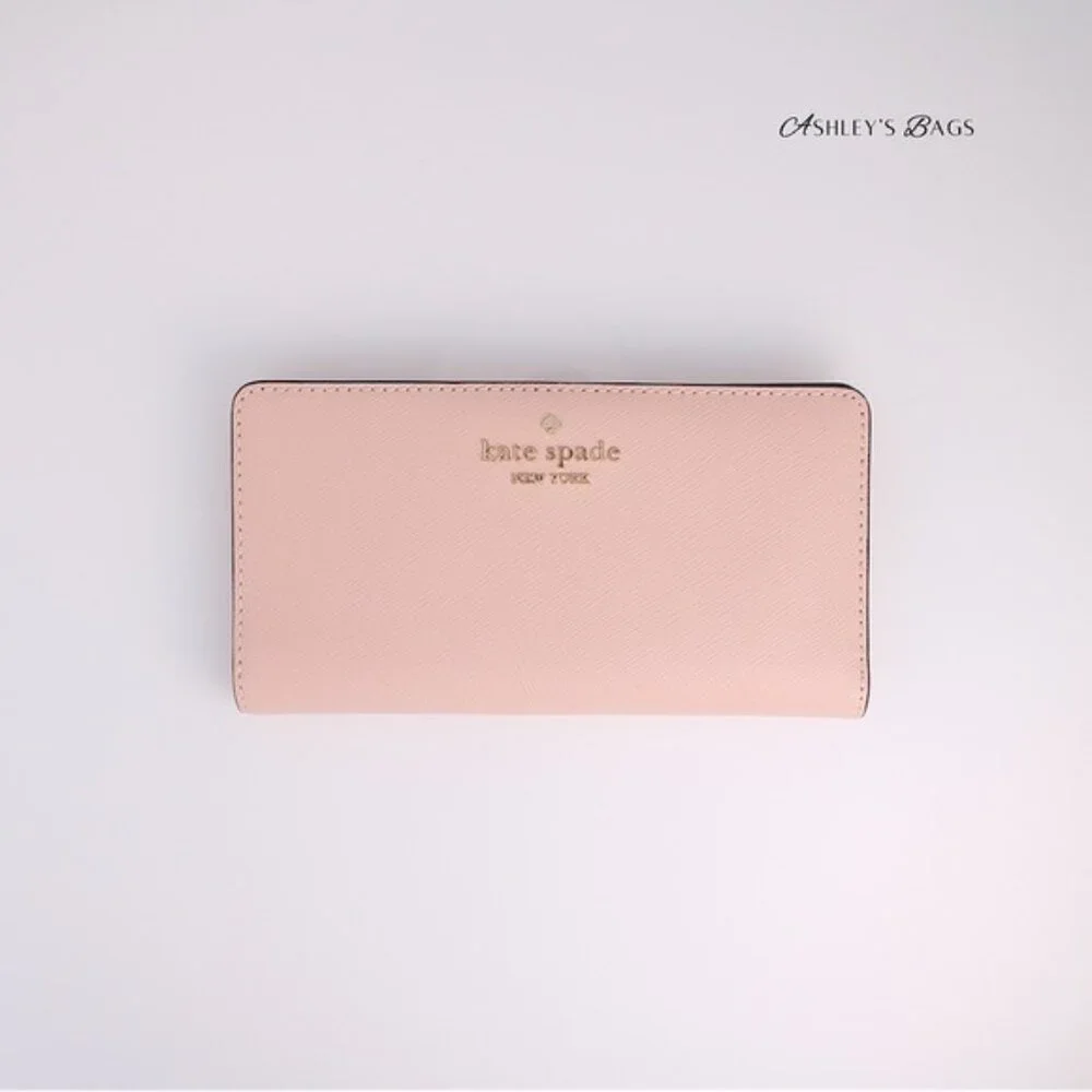 Kate Spade Madison Large Slim Bifold Wallet In Conch Pink